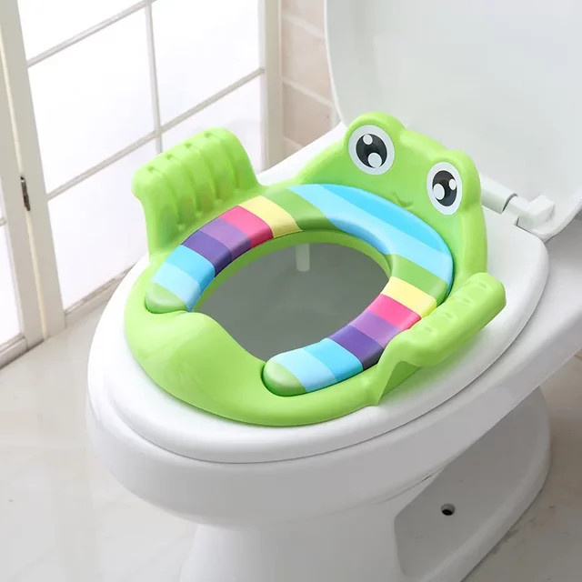 vvocci Kinder-Toilettensitz mit Tritthocker und Leiter, verstellbarer Trainingsstuhl mit Cartoon-Motiv in Blau und Multicolour - Bild 1