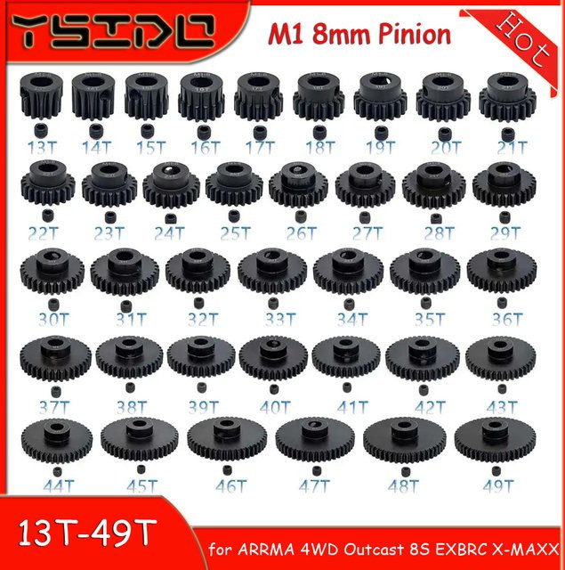YSIDO Ritzel RC Motor Getriebe, Metall, Schwarz - Bild 1
