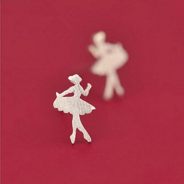Ohrringe 925 Sterling Silber, Ballett Dinosaurier, Damen, brown - Bild 1