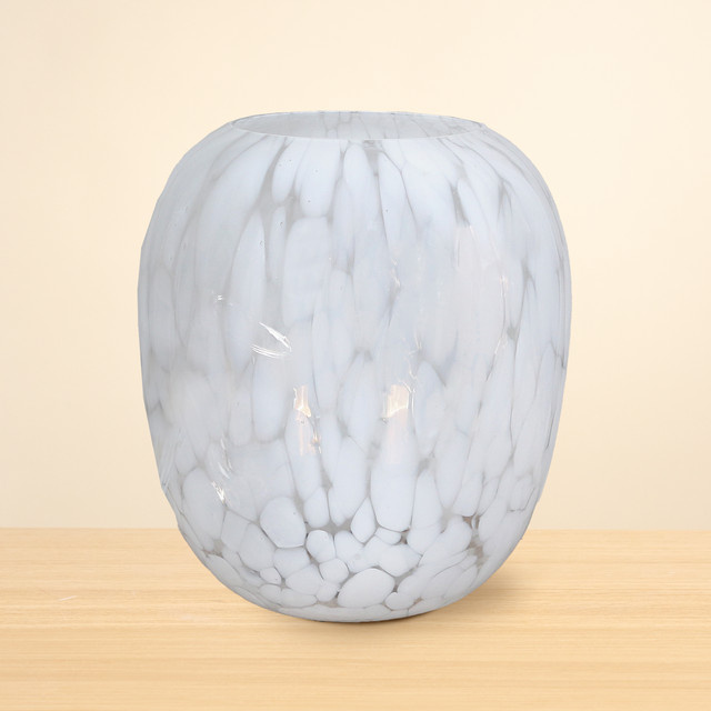 Glasvase BLUME2000 Konfetti-Design mit Bewässerungseinsatz Weiß, Höhe: 27,0 cm, Breite: 22,0 cm, Tiefe: 22,0 cm - Bild 1