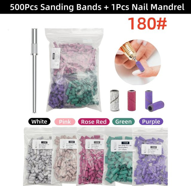 Ysen Nagelschleifbänder und Nageldorn, 180er Körnung, 3,0 mm, Unisex - Bild 1
