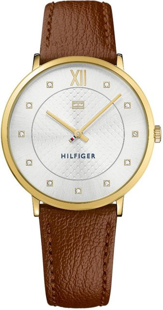 Tommy Hilfiger Damenuhr, Quarz, Edelstahl, Leder, Gold, Silber, Weiß - Bild 1
