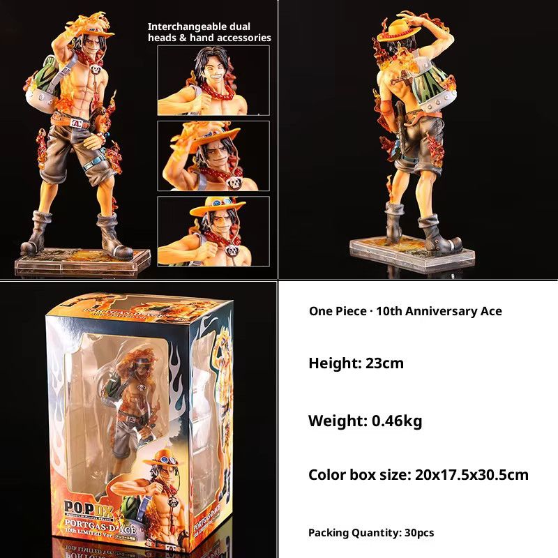 Bandai One Piece 10th Anniversary Sammlerfigur Fire Fist Ace und Ruffy Brother Modell aus PVC in Multicolor - Bild 2