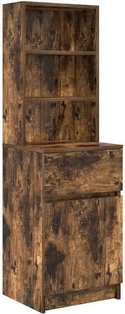 vidaXL Nachttisch aus Holzwerkstoff in Räuchereiche, Farbe Braun, B/T/H: 39 x 35 x 125 cm - Bild 1