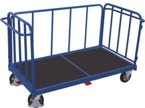 VARIOfit Dreiwandwagen mit senkrechten Streben in Blau, B/H: 84,5 x 130,5 cm, Traglast 1.200 kg - Bild 1