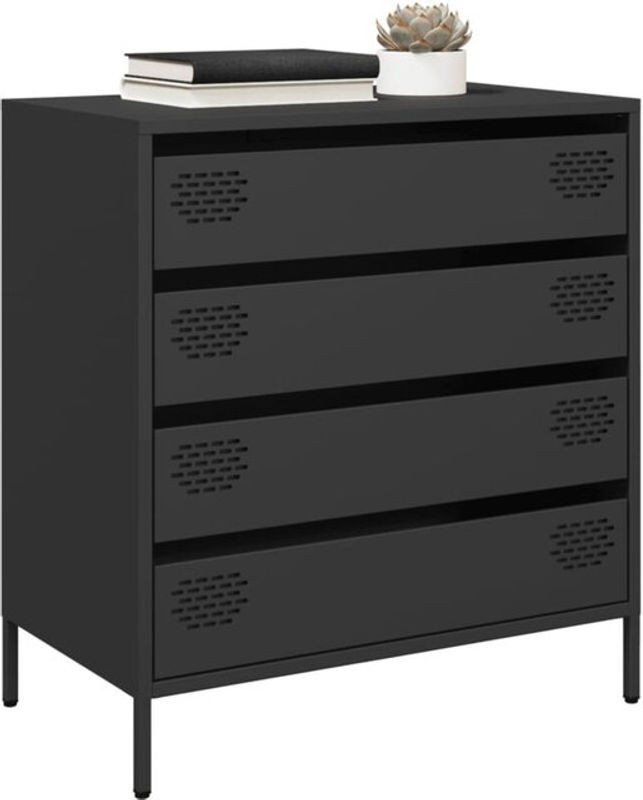Sideboard vidaxl aus kaltgewalztem Stahl in Schwarz im Industrial Design B/T/H: 68 x 39 x 73,5 cm - Bild 1