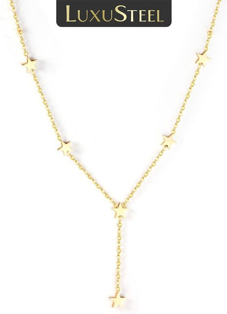 LUXUSTEEL Halskette Edelstahl, Gold, Stern, Quaste, Damen - Bild 1