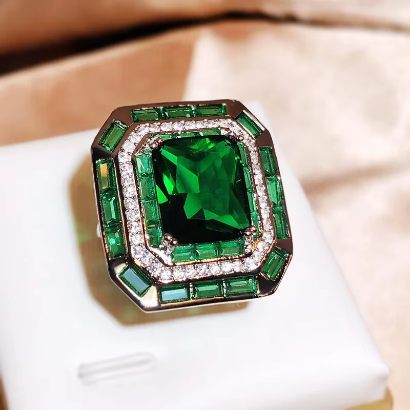 ZSHANSGL Ring, 925 Silber, Smaragd, Damen - Bild 2