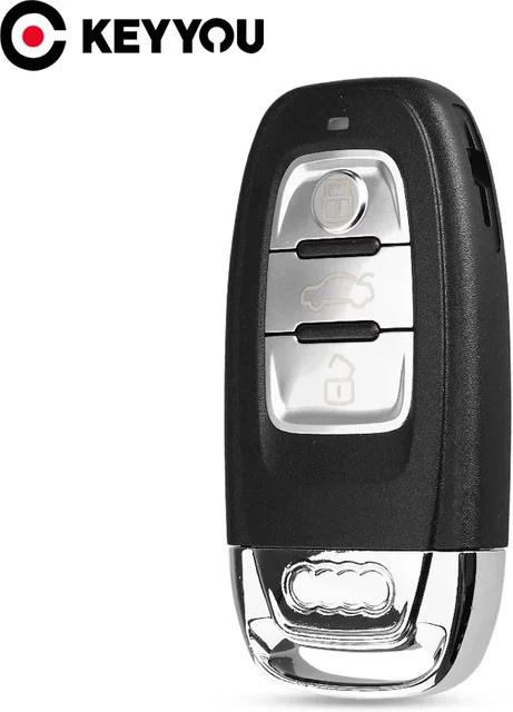 Keyyou Autoschlüssel Etui Abdeckung für Audi A3 A4 A5 A6 A8 Q5 Q7 Quattro mit 3 Tasten in Schwarz - Bild 1