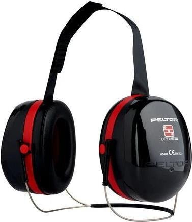 3M Peltor Optime III Kapselgehörschutz Schwarz-Rot mit 35 dB Dämmung und Nackenband - Bild 2