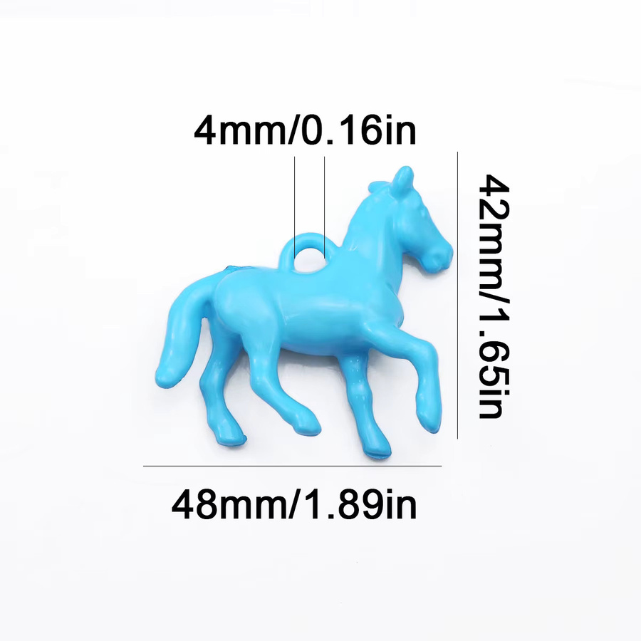 JHNBY Anhänger 3D Pony, Acryl, Himmelblau, 48*42mm, Unisex - Bild 2
