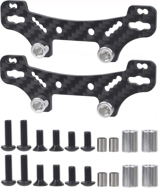 Tamiya Carbonfaser Stoßdämpferhalterungen vorne und hinten, 2-teiliges Set - Bild 1
