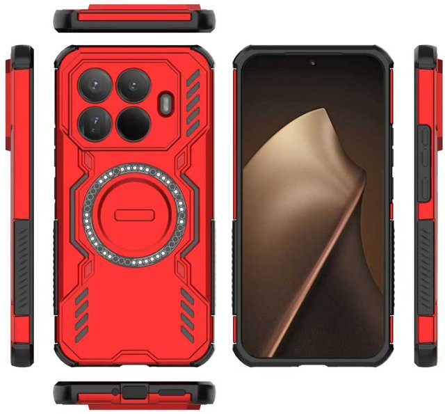 Robuste Schutzhülle mit magnetischer kabelloser Ladefunktion für Xiaomi 15T Pro, 17 Pro Max, Redmi Note 15 Pro Plus, Xiaomi 15, 15C und Xiaomi 15 Ultra in Rot - Bild 1