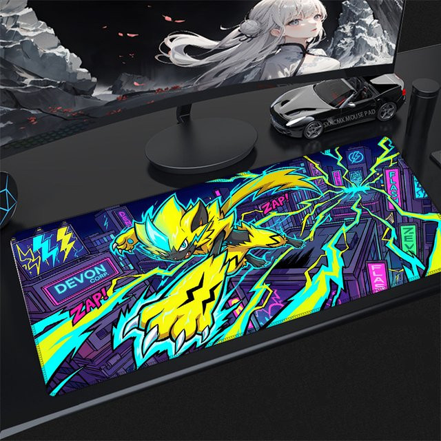 Bandai Mauspad P-Pokemon Zeraora Gaming-Mausmatte mit hochauflösendem Druck und rutschfester Gummiunterseite in Multicolour - Bild 1