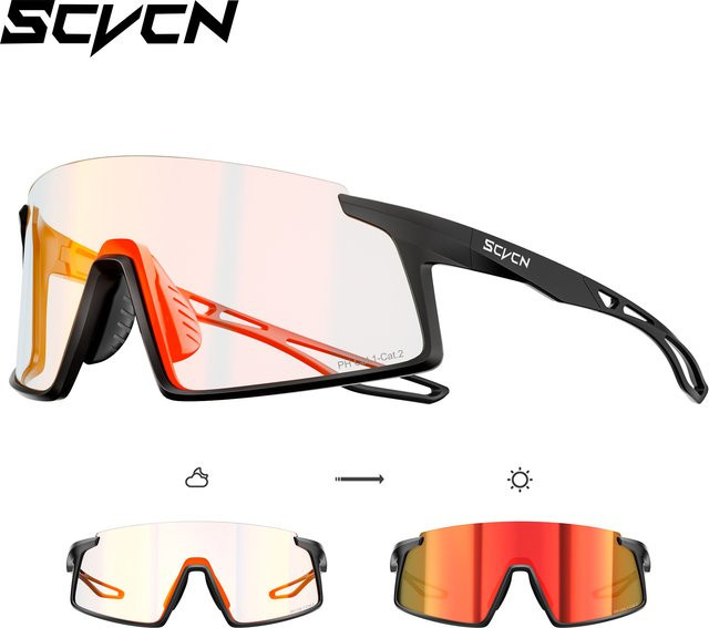 SCVCN Photochrome Sportsonnenbrille, Vollrand, Unisex, Kunststoff - Bild 1
