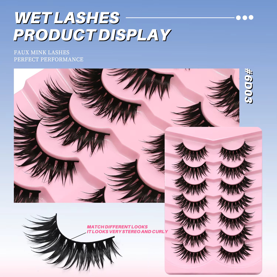 GROINNEYA Manga-Wimpern, 3D-natürliche falsche Wimpern, Wispy - Bild 4