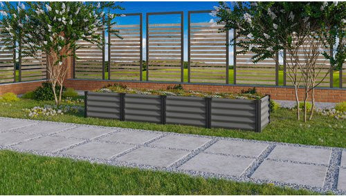 VITAVIA Hochbeet In&Out aus Stahl in Grau, B/H/L: 65 x 40,3 x 245 cm - Bild 1