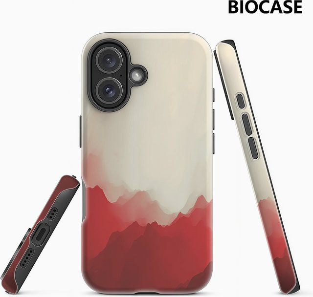 Potdemiel Handyhülle Misty Mountain Blush für iPhone 17 16 15 14 13 12 Pro Max Plus mit doppelschichtiger Rückseite in Pink Multicolour - Bild 1