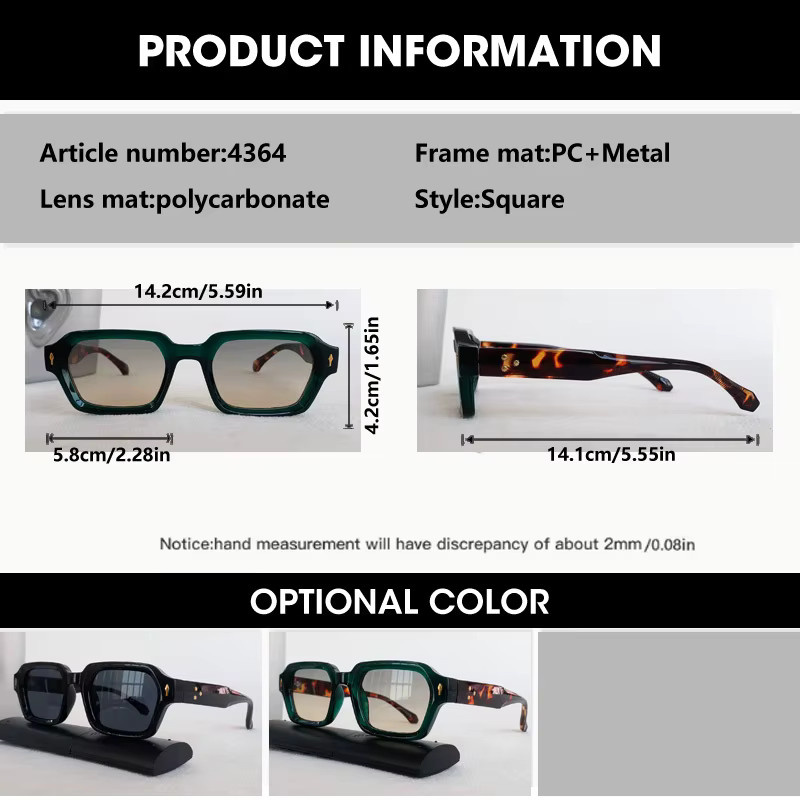 OCYCO Sonnenbrille, quadratisch, Vollrand, Unisex - Bild 2