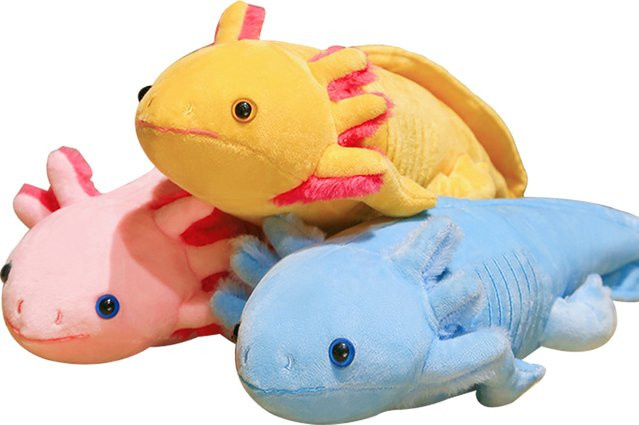 DOYOUDO Axolotl Salamander Newt Plush Toy Colorful 45cm - Bild 1