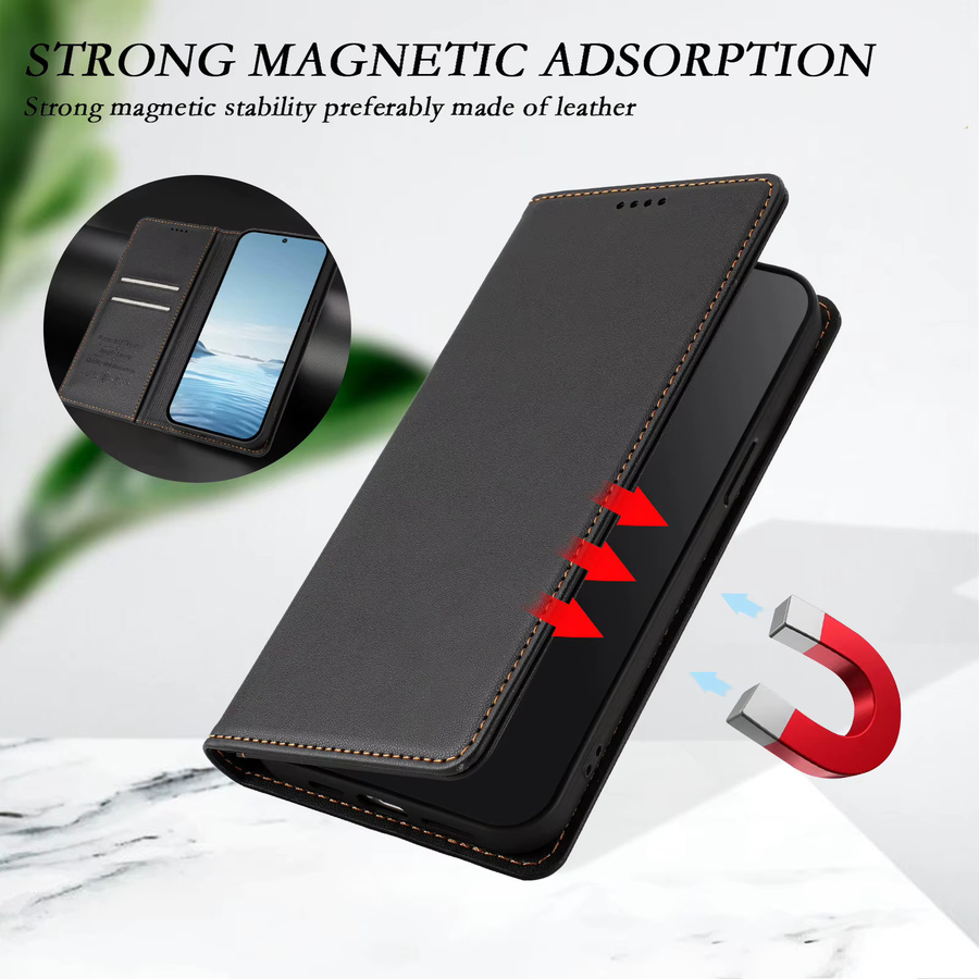 Luxuriöse magnetische Lederhülle als Flip-Brieftasche für Samsung Galaxy A91 A71 A51 A41 A31 A21s A21 A11 A01 A70s A70 A20s A20e A10e in Schwarz oder Braun - Bild 3