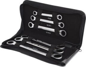 KS Tools GEARplus Doppel-Ratschenringschlüssel-Satz, 6-teilig, umschaltbar, Chrome Vanadium, Silber - Bild 1