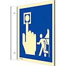 moedel Fahnenschild Hausalarm Brandmelder Evakuierung aus Aluminium in Blau-Weiß, B: 14,8 cm, H: 14,8 cm - Bild 2