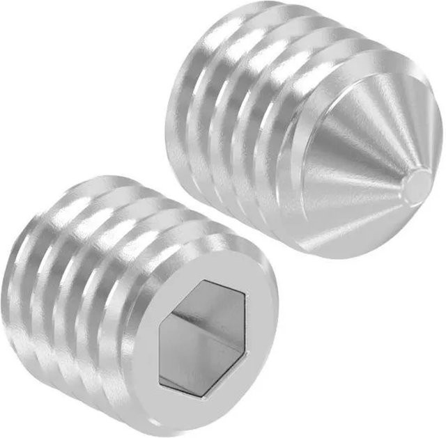 FeNau Gewindestift M8 x 10 mm aus Edelstahl V2A mit Innensechskant und Spitze nach DIN 914, Silber - Bild 1