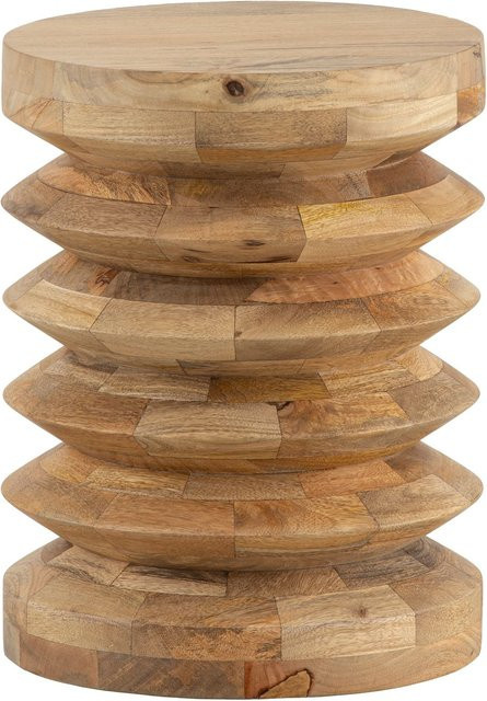 Runder Beistelltisch aus Mango Holz in Braun B/H/T: 35 x 45 x 35 cm - Bild 1