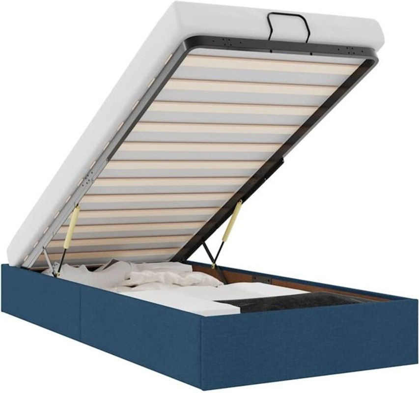 Modernes Polsterbett Ottoman von vidaxl in Blau aus Stoff und Metall, B/T/H: 80 x 200 x 23,5 cm (ohne Matratze) - Bild 1
