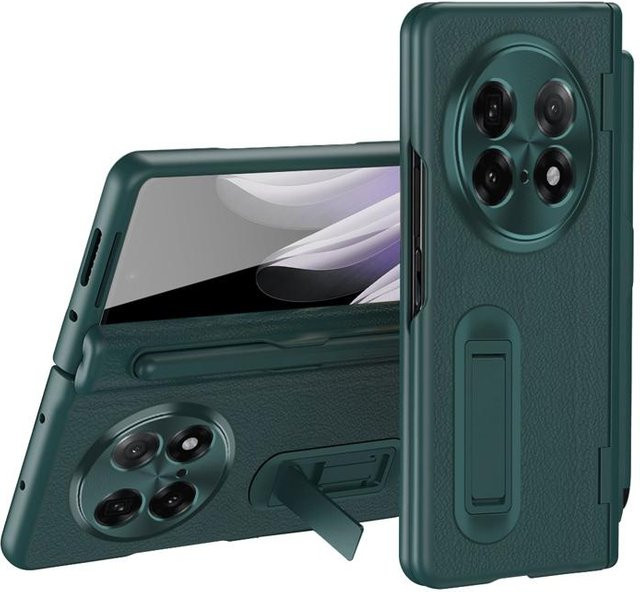 Premium Leder Hülle für OPPO Find N5 mit Scharnier-Ständer, Displayschutzfolie und Stylus Stift sowie Linsenschutzabdeckung - Bild 1