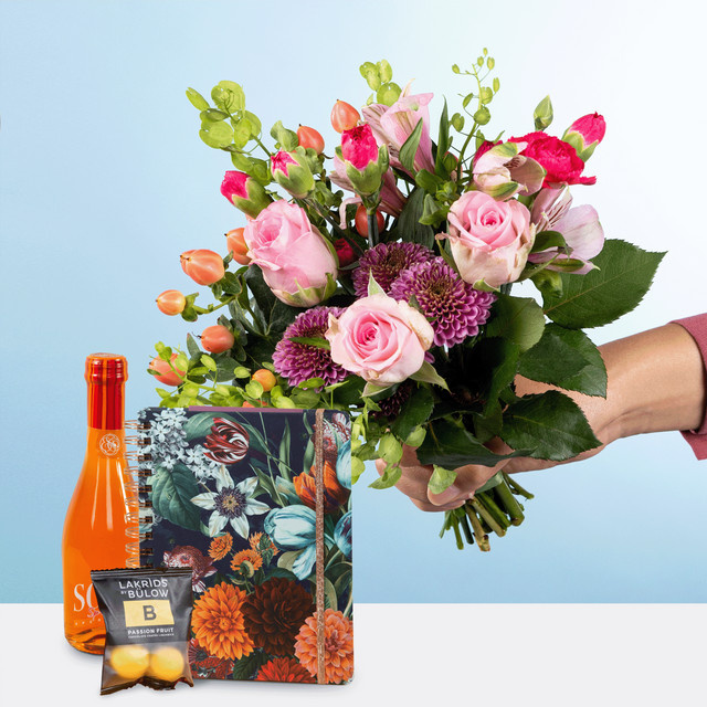 BLUME2000 Glücksbote mit Geschenkset Summer Vacation Diary Bouquet - Bild 1