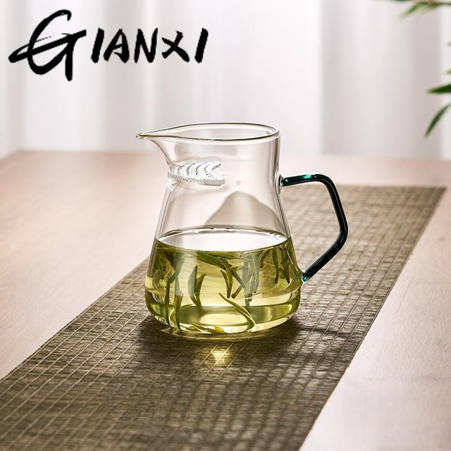 GIANXI Glas-Teekanne mit Halbmond-Filter und Keramikofen in Beige und Transparent - Bild 1