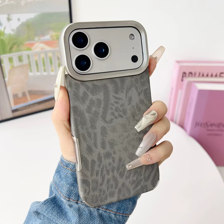 Apple Handyhülle mit Leopardenmuster aus weichem PU-Leder für iPhone 17, 16, 15, 14 und 13 Pro MAX, stoßfeste Rückseite - Bild 3