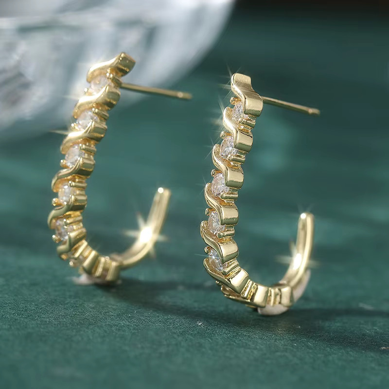 YoYo Creolen, Zirkonia, Gold, Damen - Bild 2
