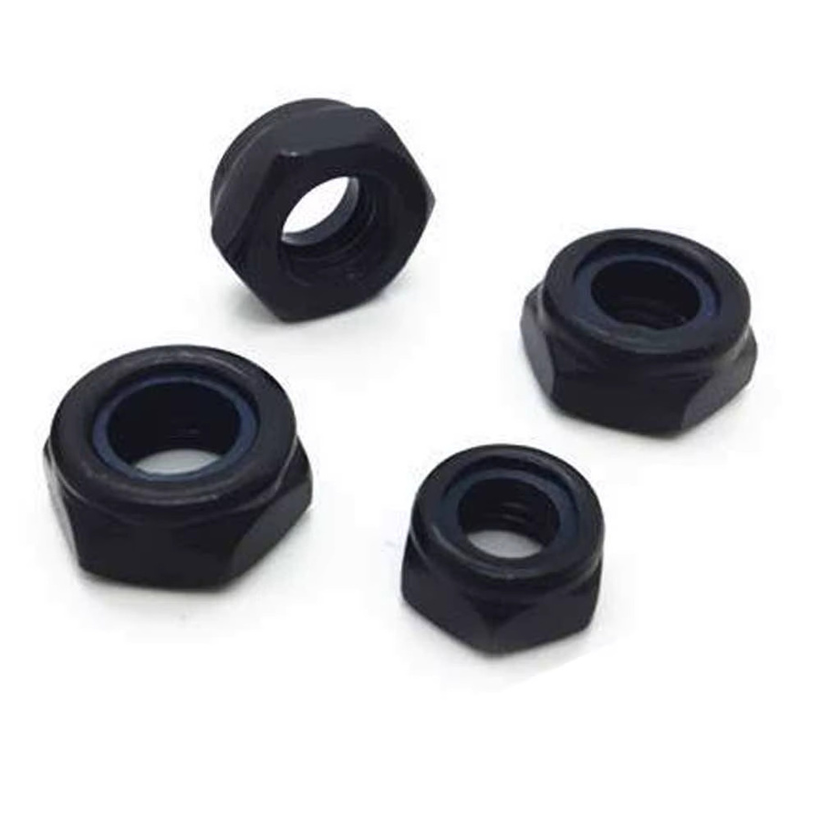 TINGGOO DIN985 Sechskant Selbstsichernde Muttern aus 304 Edelstahl mit Nylon-Einsatz in Schwarz - Bild 3