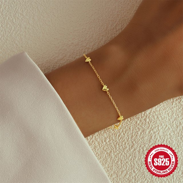 EINDOSER Armband, 925 Silber, Gold, Herz, Damen - Bild 1