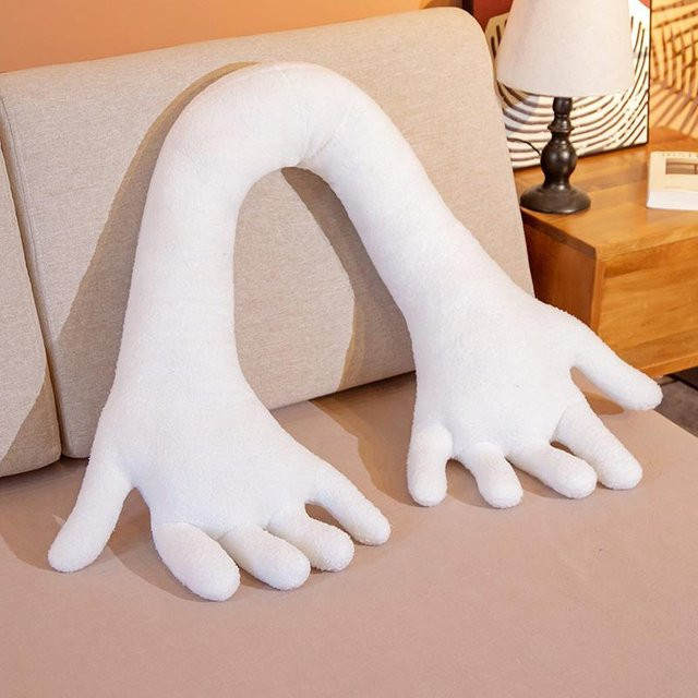 Yiran Health & Beauty Kreatives Handform Plüschkissen in Weiß, Länge: 160 cm - Bild 1