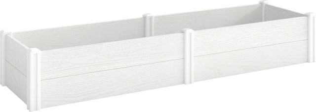 Outsunny Hochbeet aus Kunststoff, Steckbares Pflanzbeet zur DIY-Montage für Garten und Balkon, B/H/T: 197 x 33 x 54 cm - Bild 1