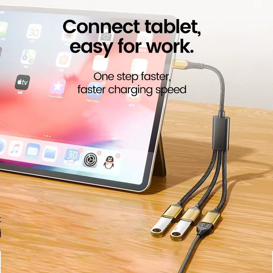 Elough 3-in-1 USB Typ C auf 3 USB C Hub: Schnelllade-Datenübertragung und OTG Konverter für deinen Laptop - Bild 2