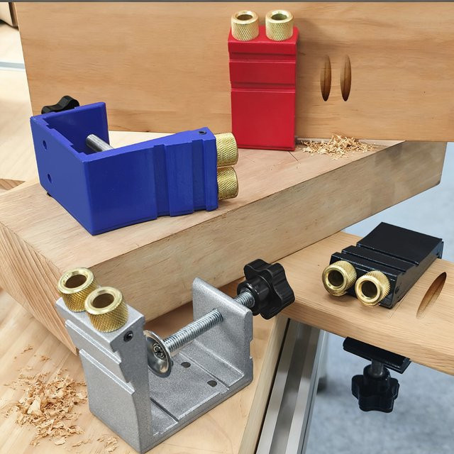 GDART Multitools Pocket Two Hole Jig Kit Holzbearbeitungs-Set mit Bohrer und Aluminium Punch Locator für DIY-Holzarbeiten - Bild 1