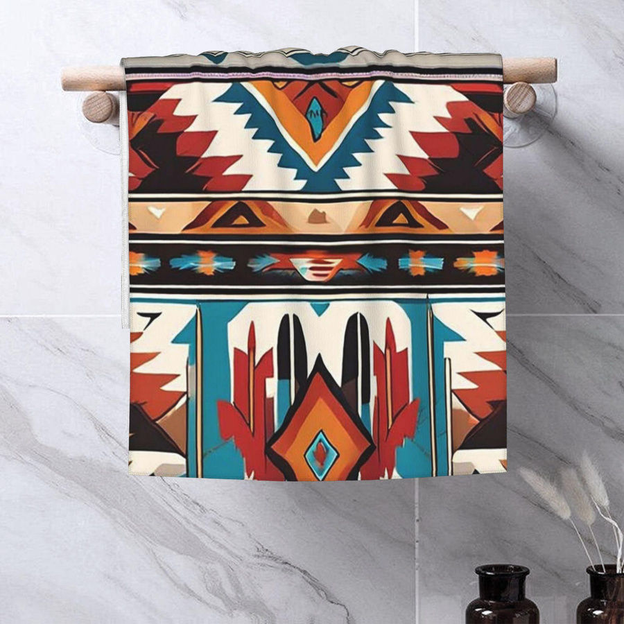 Creative Man Gesichtstuch mit Navajo-Wasserfarbenmuster aus Baumwolle, B: 30 cm, H: 60 cm - Bild 3