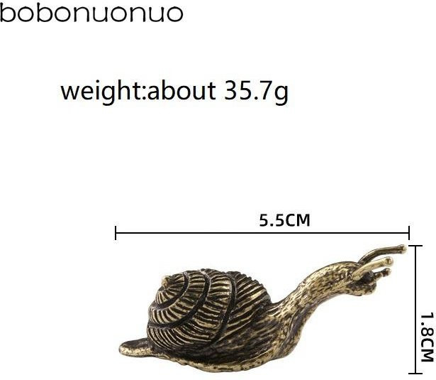 Yiran Furniture Schnecke als kleine Vintage Ornament-Figur aus Messing in Gold für die Tischdekoration - Bild 1