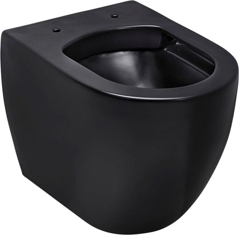 Schöner Wohnen Antus Hänge-WC spülrandlos aus Keramik in Mattschwarz, B/H/T: 35,5 x 36 x 50,5 cm - Bild 4