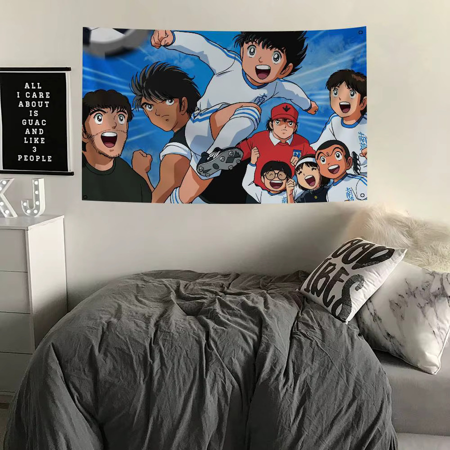Anime Captain T-Tsubasa Flagge aus Polyester in Blau mit Vierlöchern für Outdoor und Raumdekoration, B x H: 50 x 70 cm - Bild 4