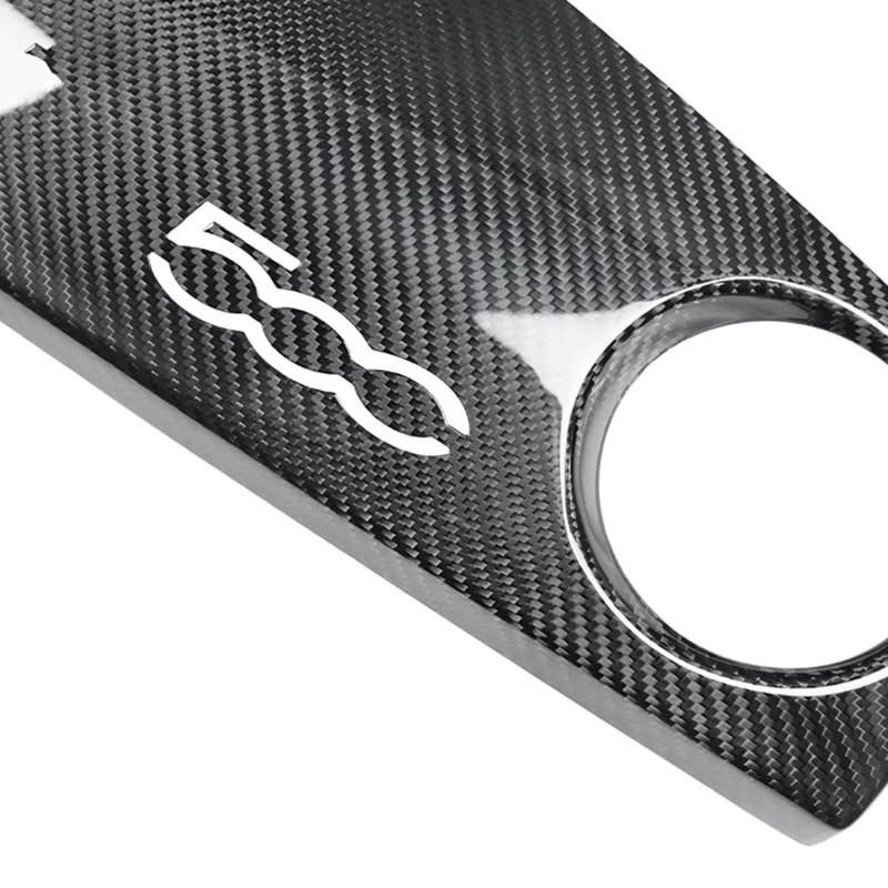 Metyoucar Armaturenbrett Verkleidung aus echter Carbon-Faser für Fiat 500 und Abarth 595 695 595C 695C (2007-2015), Beifahrer-Zierleiste, Schwarz - Bild 6