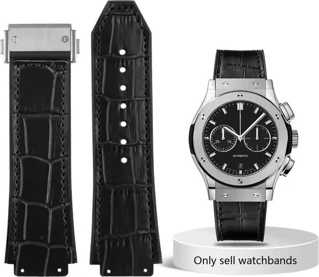 Hengbao Uhrenarmband Rindsleder, Schwarz, Herren, 26*19mm - Bild 1