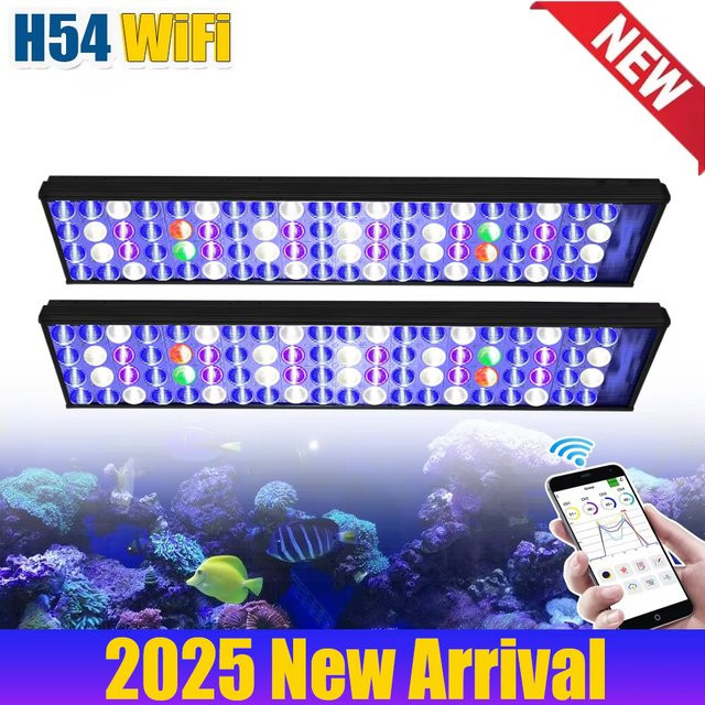 PopBloom H54 WiFi App-Steuerung Vollspektrum Marine LED Aquariumlicht für Korallenriff-Aquarien in Schwarz - Bild 1