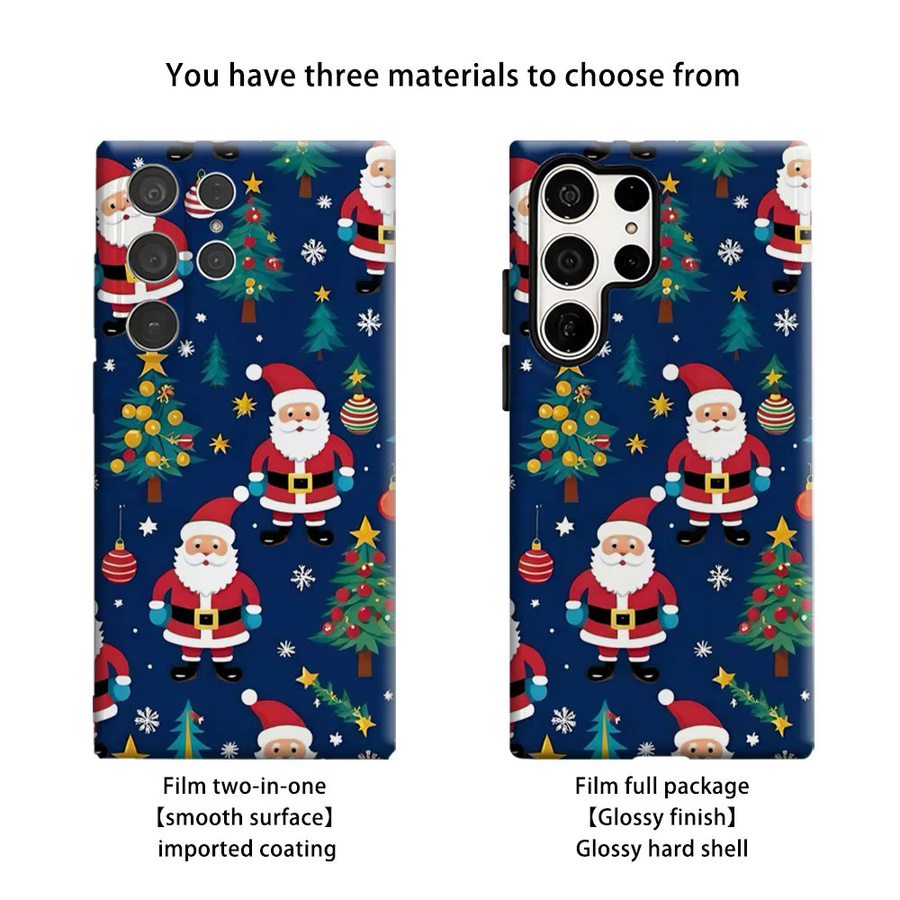 Aurbe Handyhülle für Samsung Galaxy S26 S25 S24 S23 Ultra Plus mit HD Weihnachtsmann-Muster in Mehrfarbig, Doppelschicht-Folienhülle - Bild 2