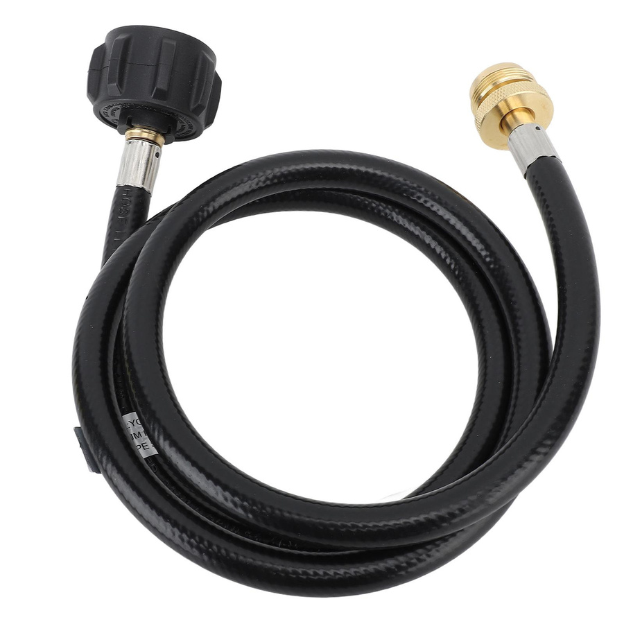 Igeteck Propan-Adapter-Schlauch mit QCC1-Messinganschluss für die Umwandlung von 1lb auf 20lb Gasflaschen, Schwarz, Länge: 122 cm - Bild 4